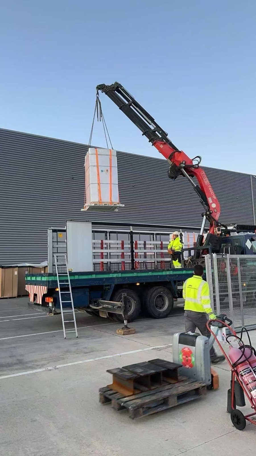 Crane-assisted final delivery
